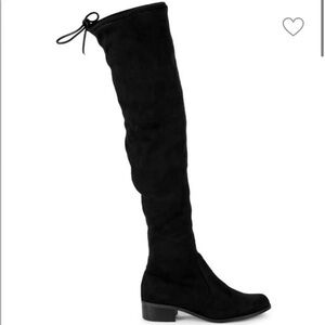 Over the Knee Black Tie-Up Boots